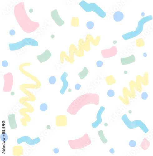 Colorful abstract cute heart bloom star Polka Background. Pastel Wrapping Paper. Multicolor confetti Wallpaper
