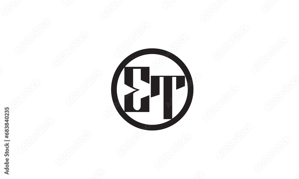 ET, TE, E, T Abstract Letters Logo Monogram ET, TE, E, T Abstract Letters Logo Monogram