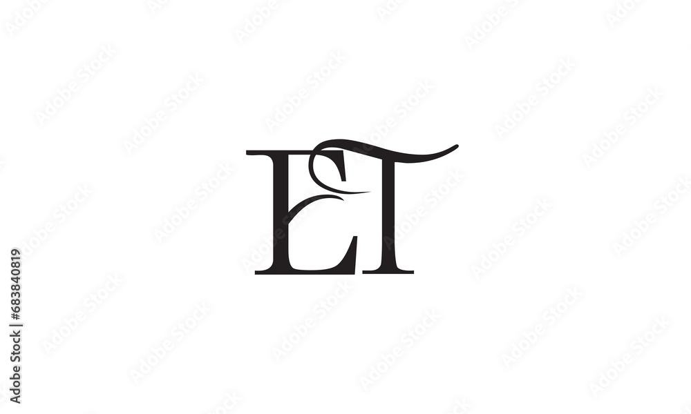ET, TE, E, T Abstract Letters Logo Monogram ET, TE, E, T Abstract Letters Logo Monogram