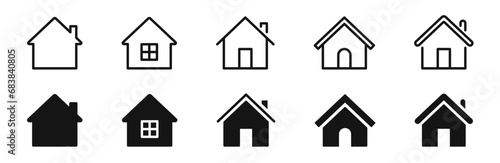 Home icon set. House icon collection. Real estate icons. Home symbols