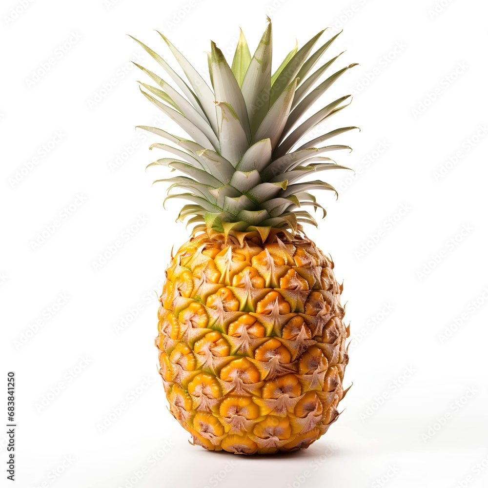 Single ananas close-up on white background Single ananas close-up on white background