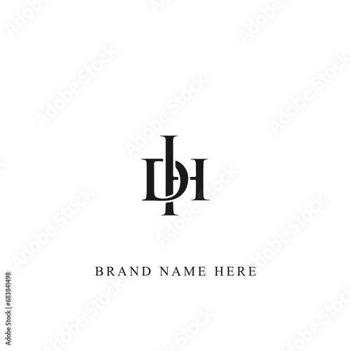 DH logo. D H design. White DH letter. DH, D H letter logo design. Initial letter DH linked circle uppercase monogram logo. D H letter logo vector design.