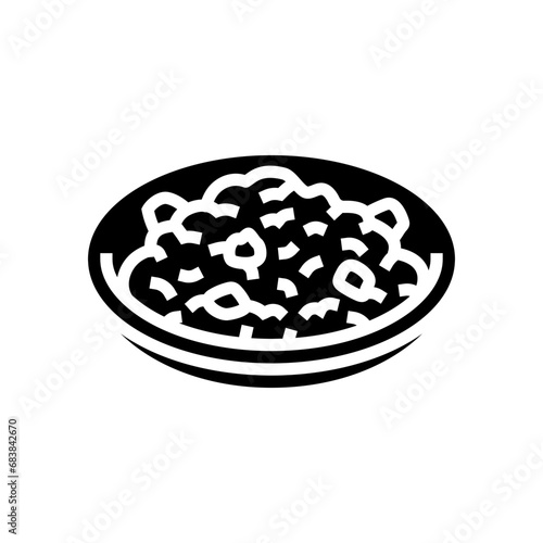 kisir turkish cuisine glyph icon vector. kisir turkish cuisine sign. isolated symbol illustration