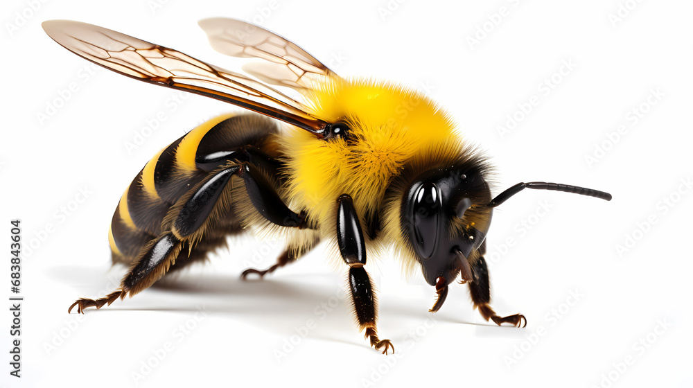 Stunning bumblebee on an white backgrund, realistic but a little bit fluffy Stunning bumblebee on an white backgrund, realistic but a little bit fluffy