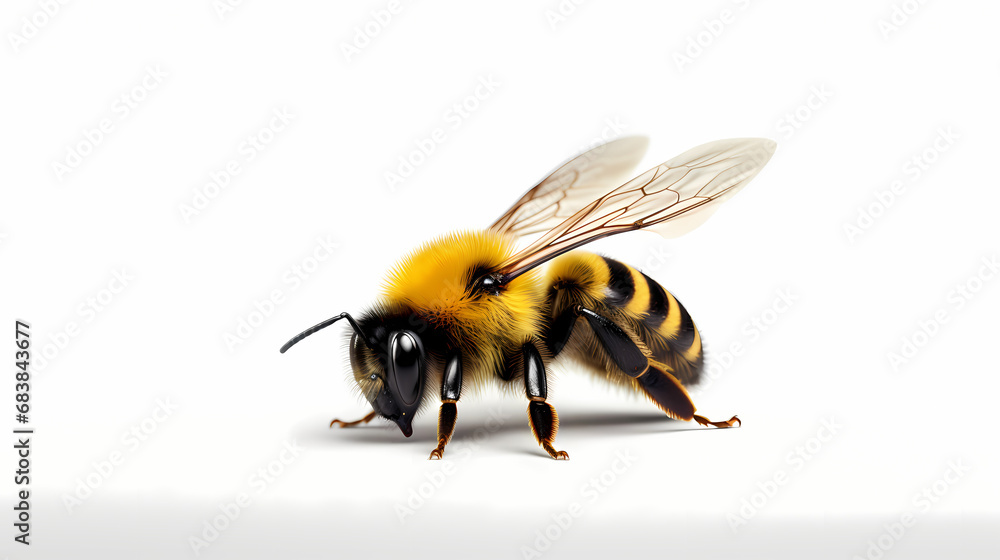 Stunning bumblebee on an white backgrund, realistic but a little bit fluffy Stunning bumblebee on an white backgrund, realistic but a little bit fluffy