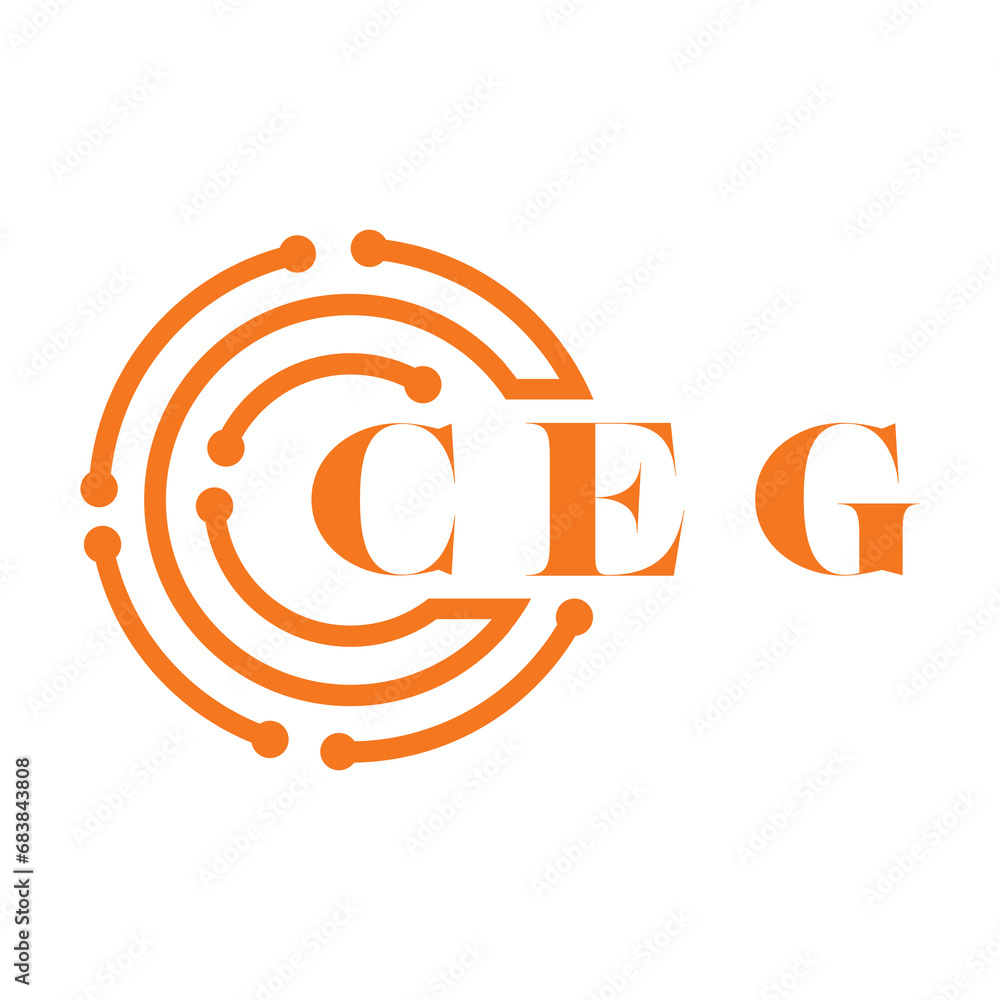 CEG letter design. CEG letter technology logo design on white background. CEG Monogram logo design for entrepreneur and business - obrazy, fototapety, plakaty 