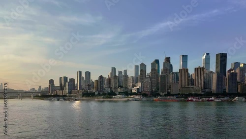 Delayed Photography of the Urban Skyline in Chongqing, China