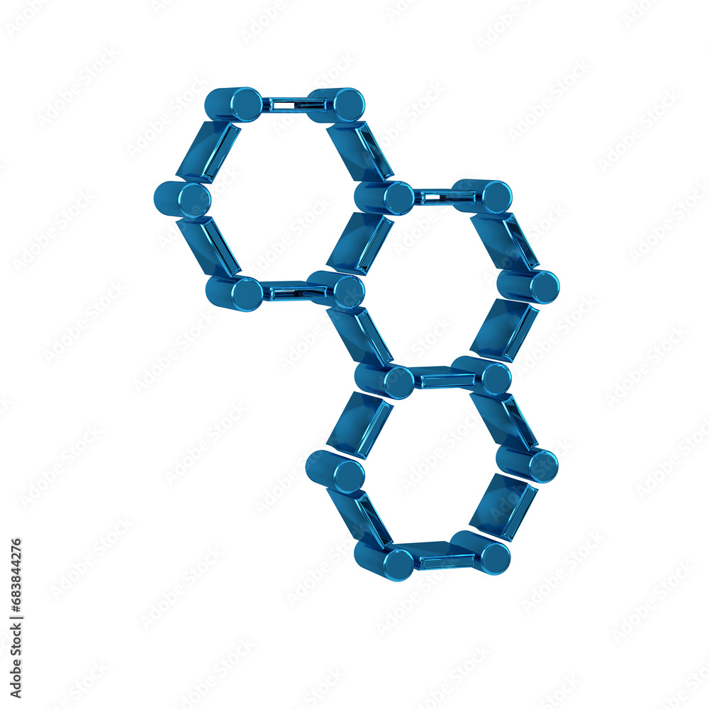 Blue Chemical formula icon isolated on transparent background. Abstract hexagon for innovation medicine, health, research and science. Blue Chemical formula icon isolated on transparent background. Abstract hexagon for innovation medicine, health, research and science.