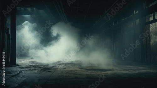 smoke coming out from a dark floor  in the style of post-apocalyptic backdrops  