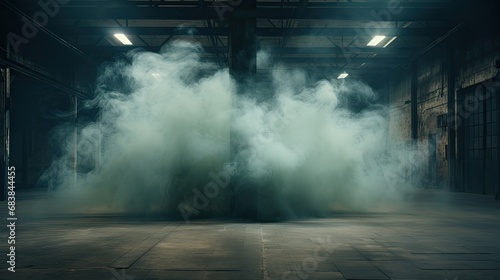 smoke coming out from a dark floor, in the style of post-apocalyptic backdrops, 