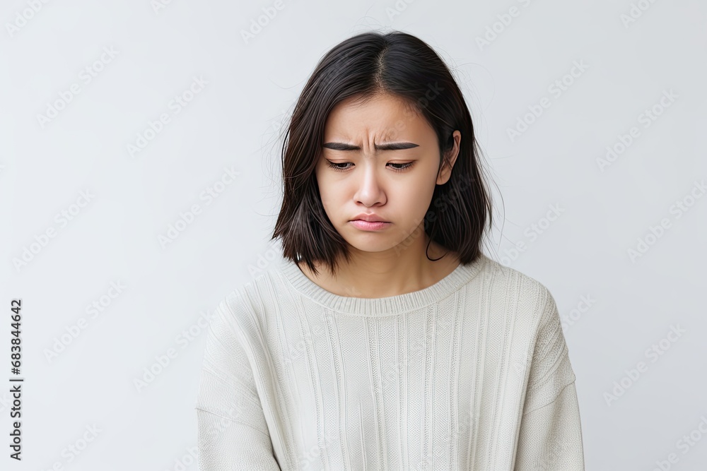 Sad crying woman isolated on a light background. Sad crying woman isolated on a light background.