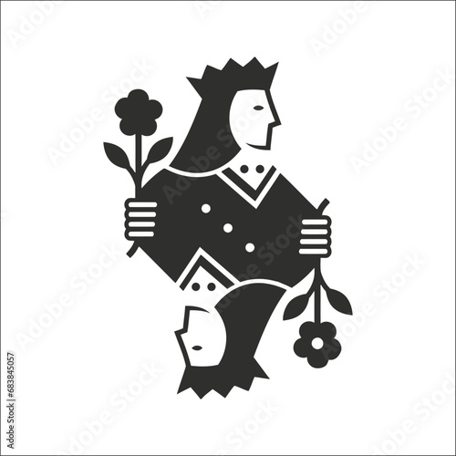 Queen playing card icon