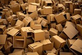 many cardboard boxes in the warehouse