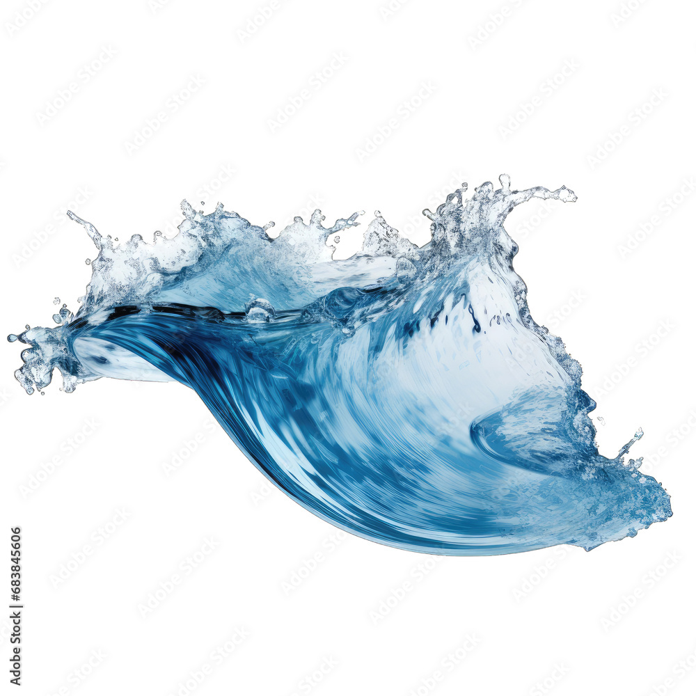 Obraz premium Clear Water Wave. Isolated on a Transparent Background. Cutout PNG.