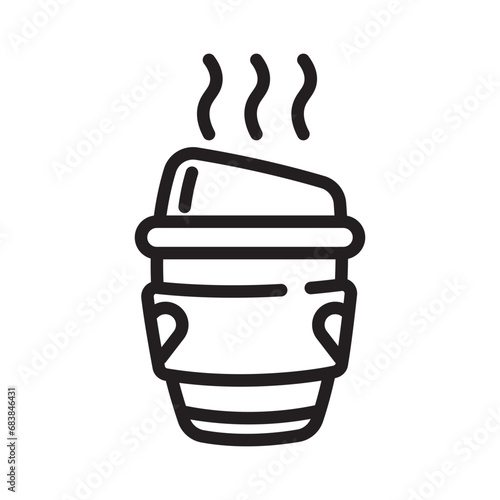 Coffee cup vector icon. Hot drinks symbol. Vector illustration