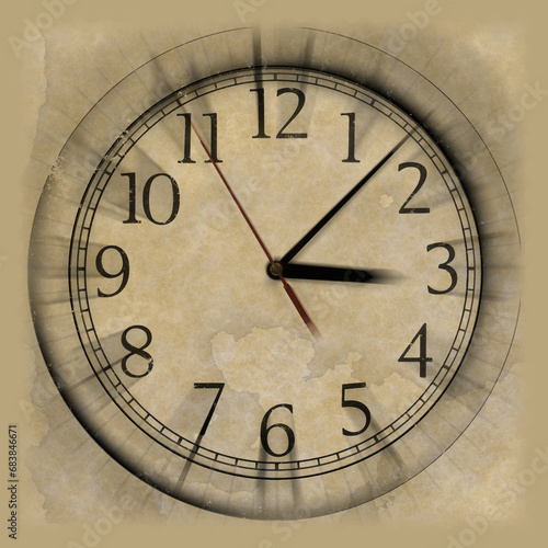 Clock face zoom blur abstract