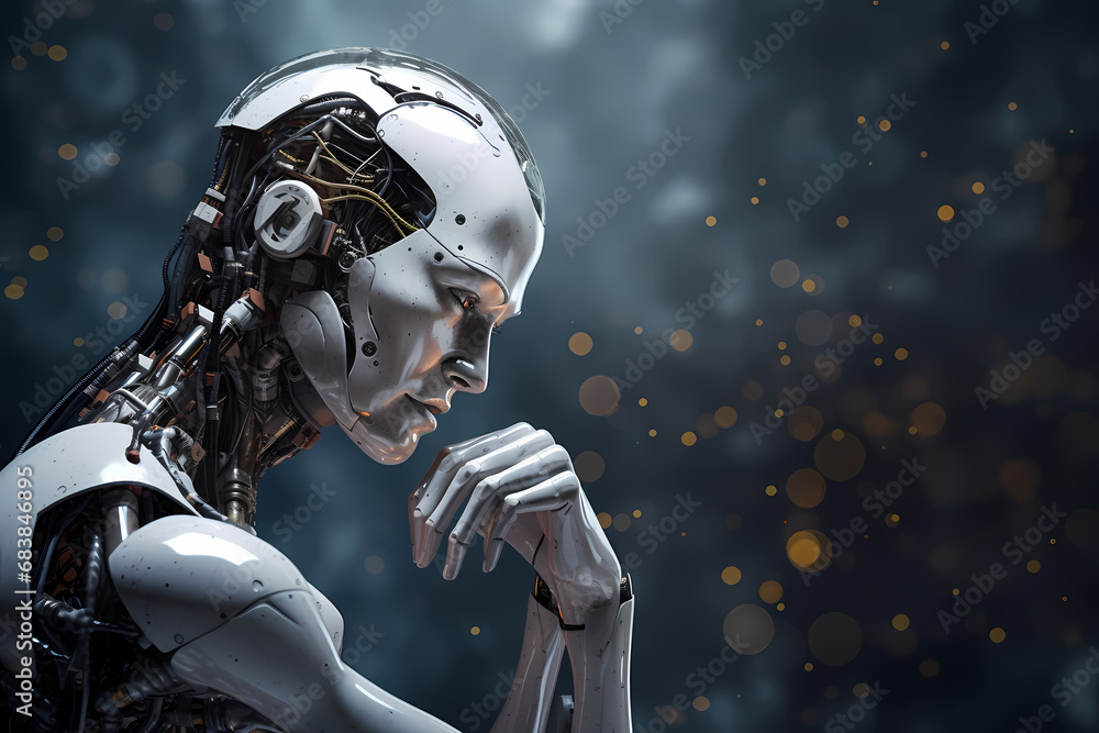 Roboter who is thinking Roboter who is thinking