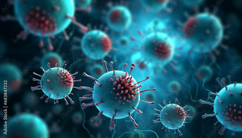 3d icon viral cell bacterium 3d icon viral cell bacterium