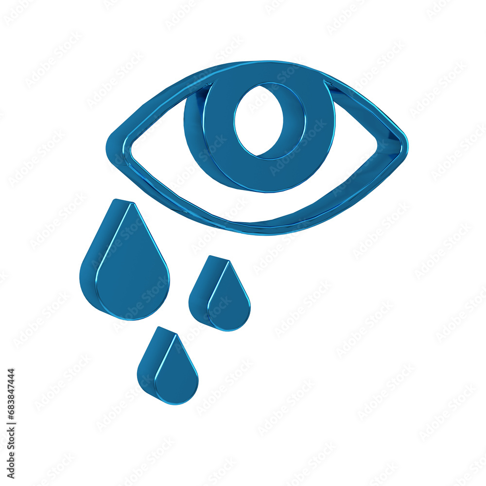 Blue Tear cry eye icon isolated on transparent background. Blue Tear cry eye icon isolated on transparent background.
