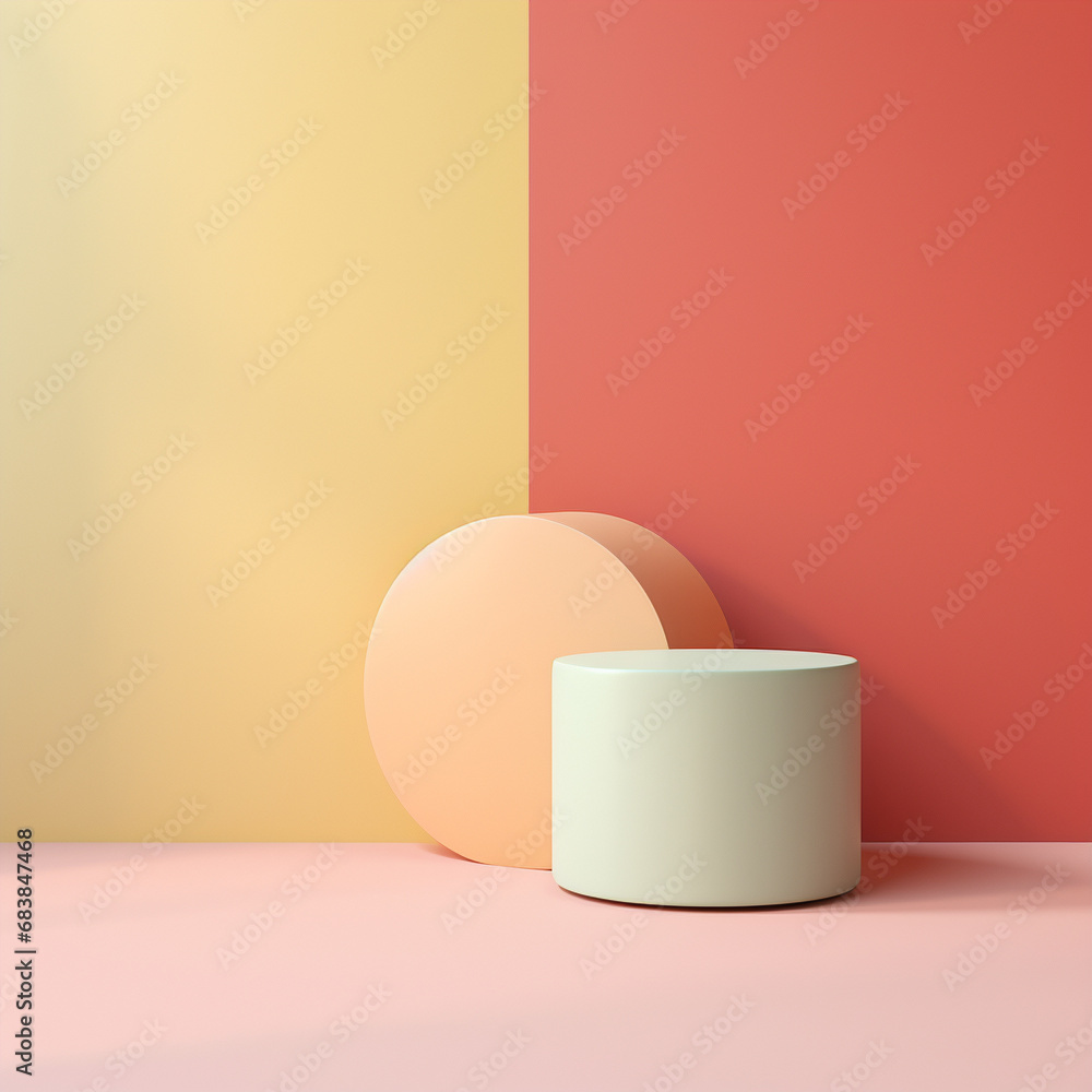 Round podium, pedestal or platform, background for the presentation of cosmetic products Round podium, pedestal or platform, background for the presentation of cosmetic products