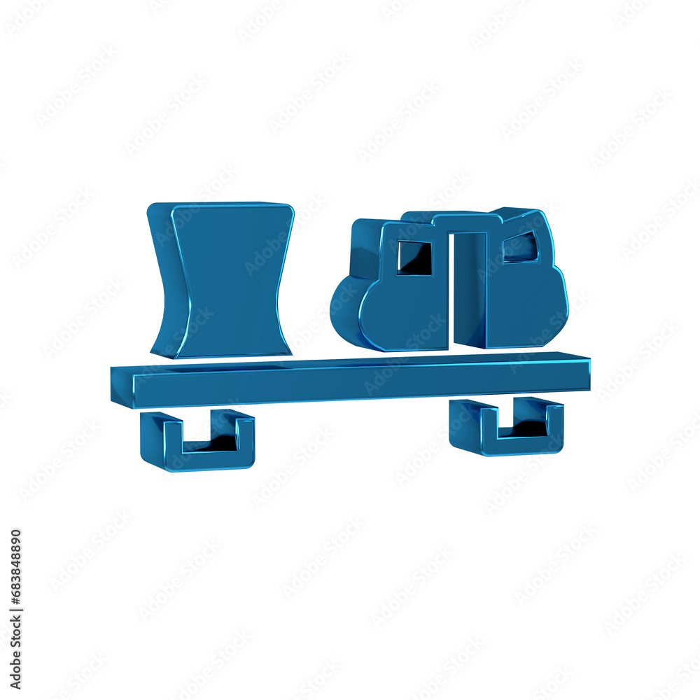 Obraz premium Blue Sushi on cutting board icon isolated on transparent background. Asian food sushi on wooden board.