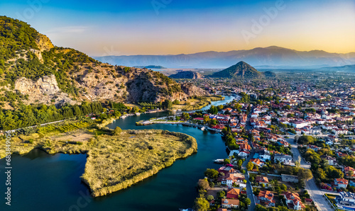 Aerial view of Dalyan in Mugla Province, Turkey photo