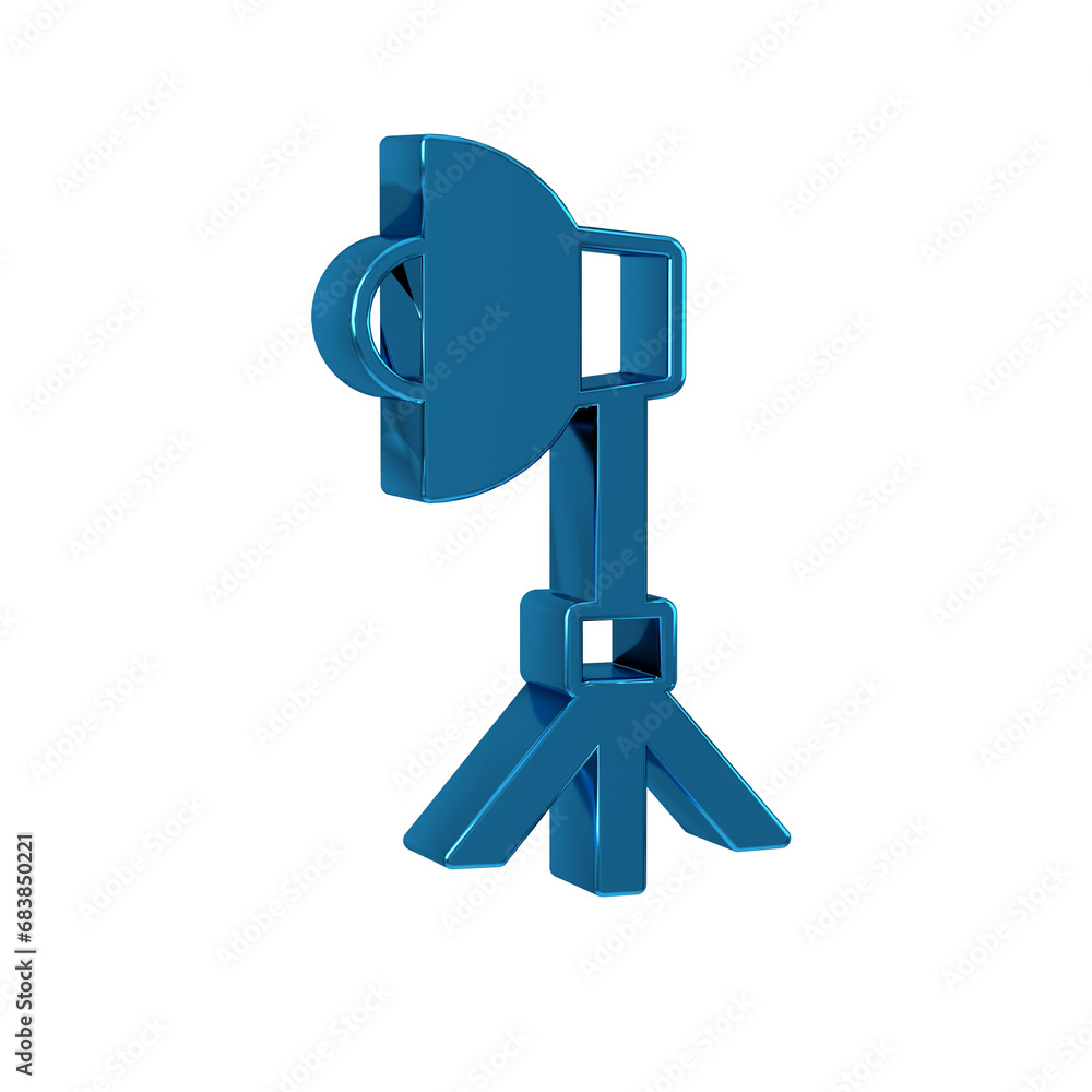 Blue Studio light bulb in softbox icon isolated on transparent background. Shadow reflection design. Blue Studio light bulb in softbox icon isolated on transparent background. Shadow reflection design.