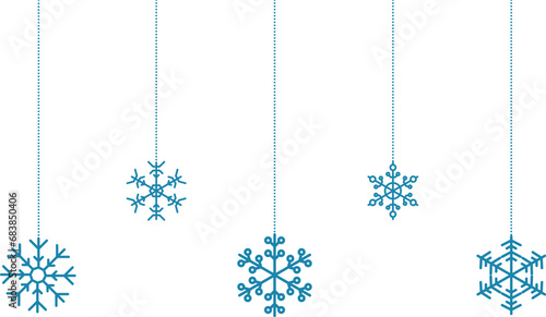 Snowflake christmas vector decoration and santa claus face icon, happy xmas christmas new year, decorative snowflakes hanging vector image