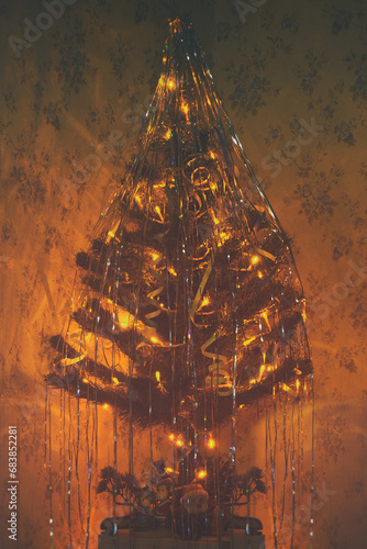 Obraz na płótnie christmas tree w salonie