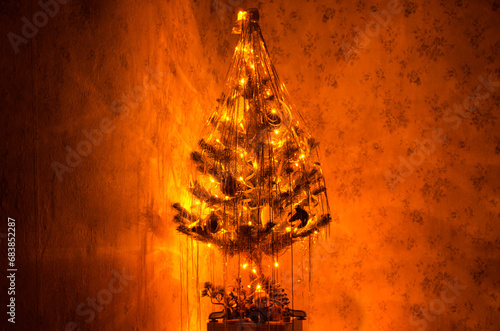 Obraz na płótnie christmas tree w salonie