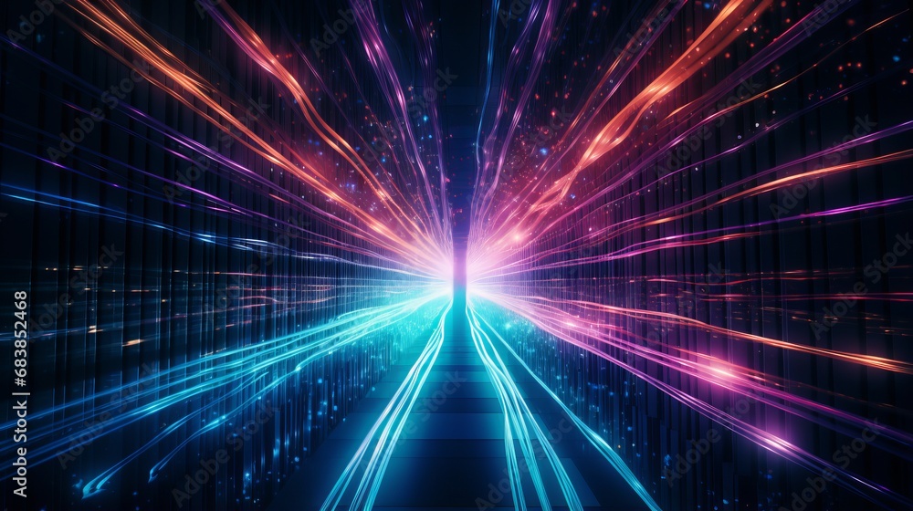efficient data fiber transfer concept - high-tech connectivity and networking technology efficient data fiber transfer concept - high-tech connectivity and networking technology