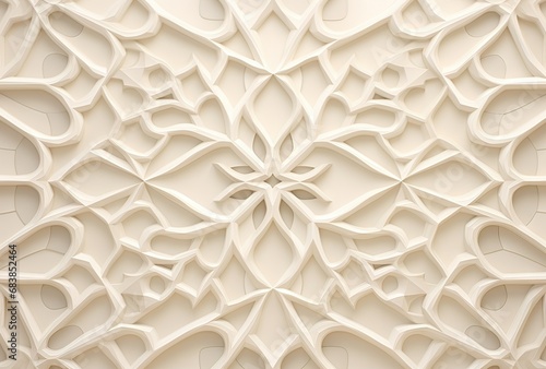 arabic architecture, white background with typical geometry of arabic architecture