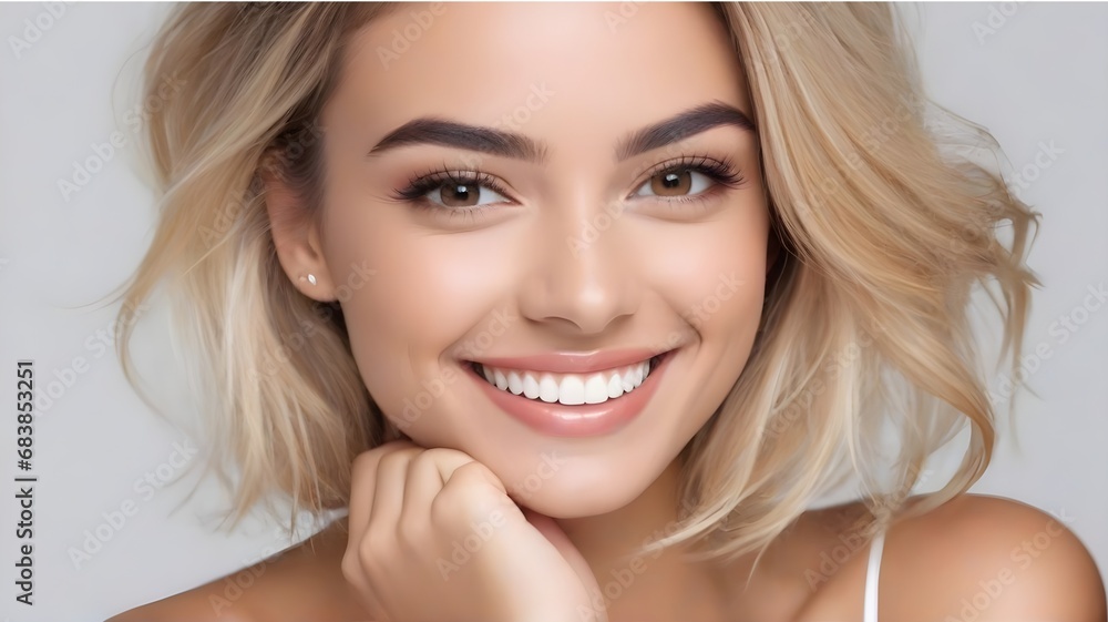 Closeup photo portrait of a beautiful young brasilian latina model woman smiling with clean teeth. used for a dental ad. Closeup photo portrait of a beautiful young brasilian latina model woman smiling with clean teeth. used for a dental ad.