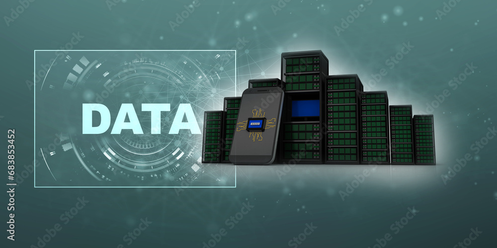 3d illustration Data center server protection lock
3d illustration Data center server protection lock
