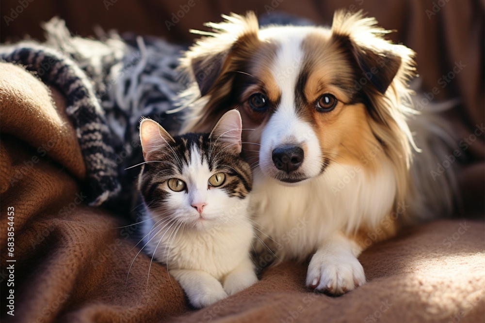 cat and dog together Animal friendship