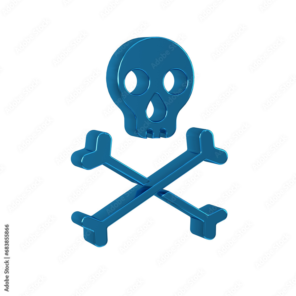 Blue Skull on crossbones icon isolated on transparent background. Happy Halloween party. Blue Skull on crossbones icon isolated on transparent background. Happy Halloween party.