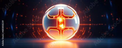 banner of basketball ball sports soccer, football , hand ball background poster in glossy futuristic design, glowing neon details mechanical digital look cyber online gaming tournaments compotation