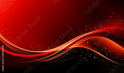 Abstract red background with glowing lines and sparkles.