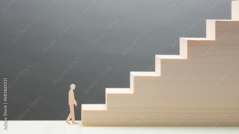 A figure advancing to overcome the obstacles in front of him. A figure advancing to overcome the obstacles in front of him.