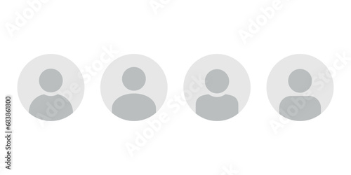 Round Generic User Icons. Default Avatar Profile Icon, Social Media User Vector