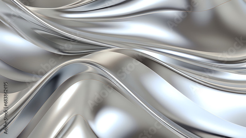 close up of silver satin background. Generative AI © JAEHEE
