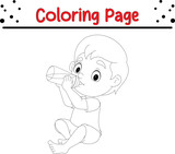 Little boy coloring page. coloring book for kids