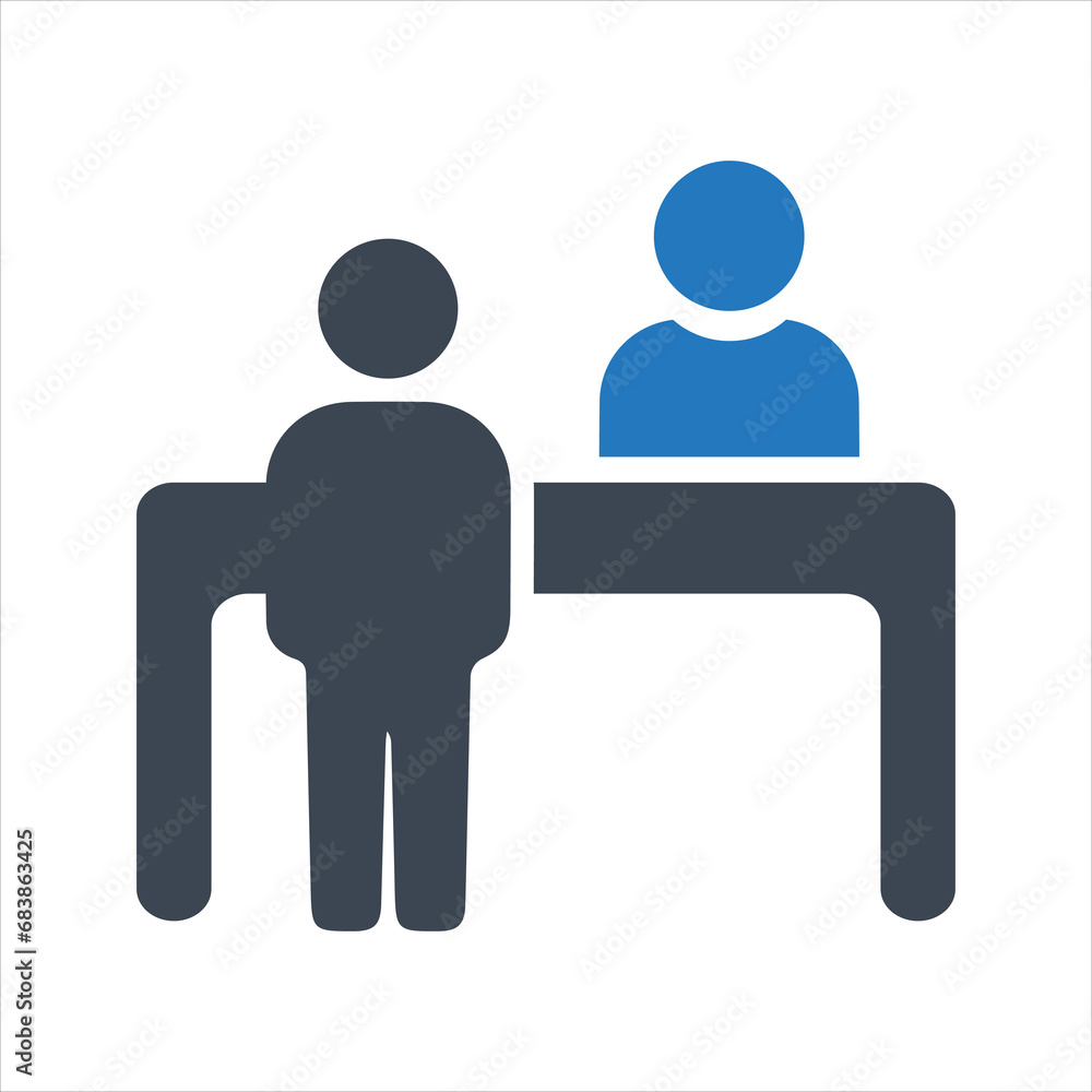 Customer service desk icon. Registration desk icon Customer service desk icon. Registration desk icon