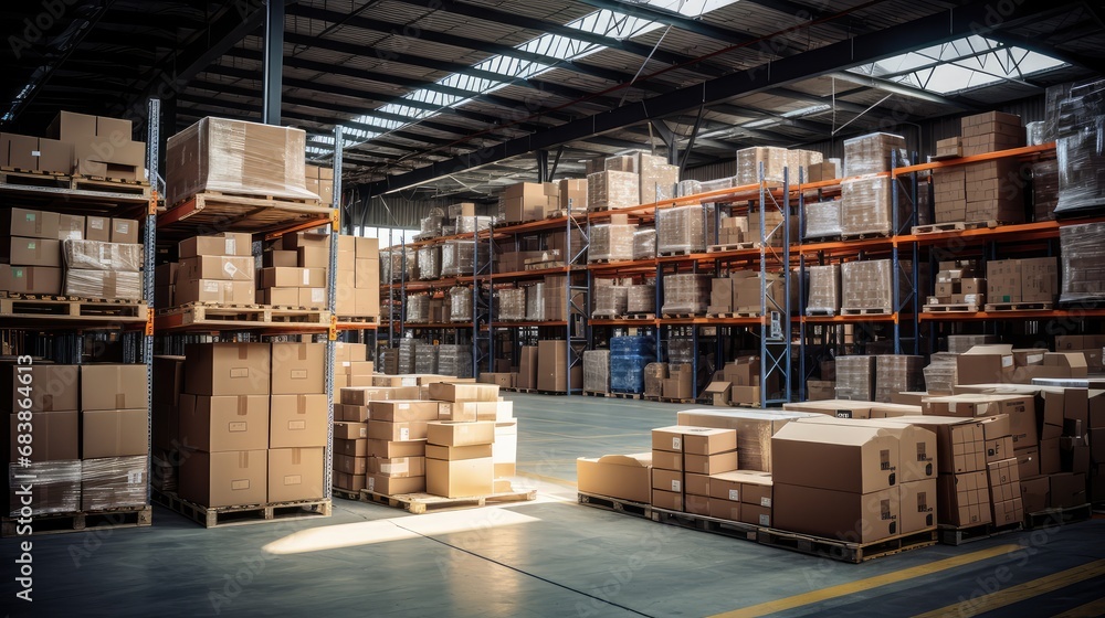 Storage of boxes inside a warehouse Storage of boxes inside a warehouse