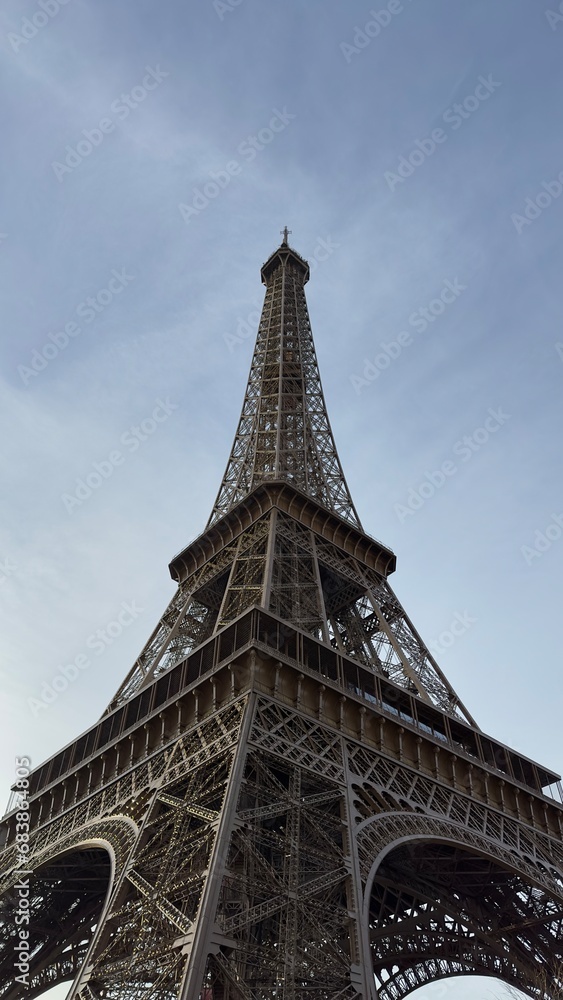 Eiffel tower close up in clear weather