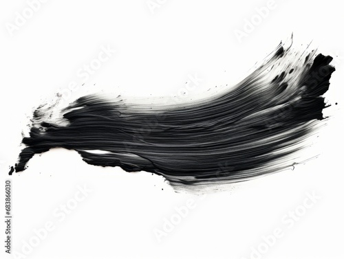 Masterstroke: Unveiling Elegance in Simplicity - A Singular Black Line on White Canvas Generative AI photo