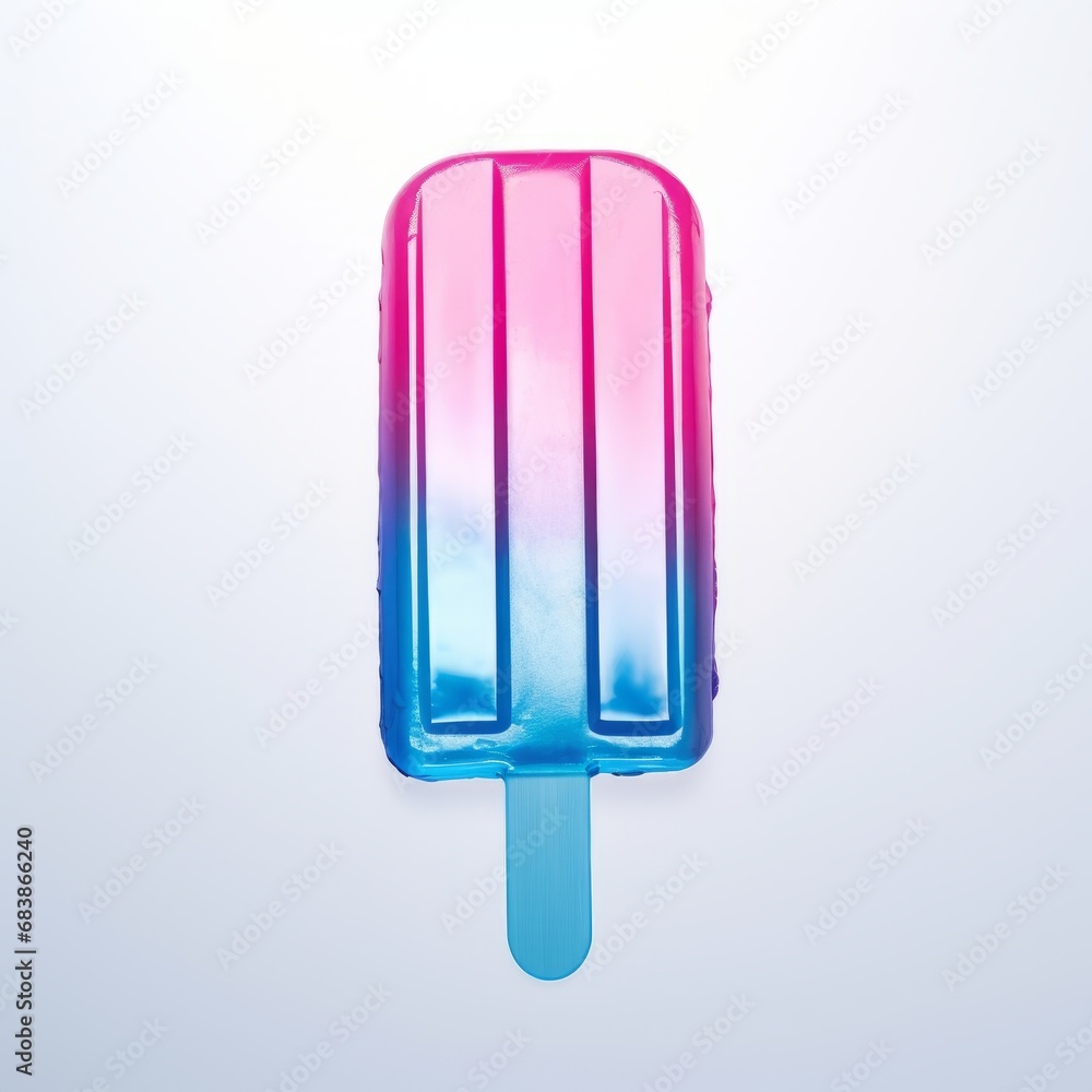 Chilling Simplicity: Single Blue Ice Pop Against a Crisp White Background Generative AI Chilling Simplicity: Single Blue Ice Pop Against a Crisp White Background Generative AI