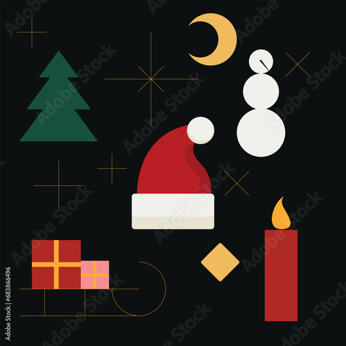 Modern Vector Christmas Essentials Elements Pack Template