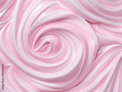 Delight in Detail: A Macro Capture of a Mesmerizing Pink Whipped Frosting Swirl Generative AI