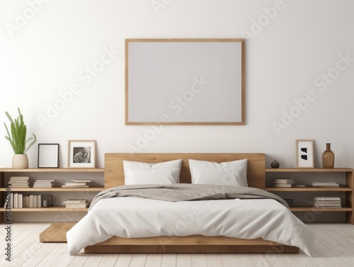 Discover Innovative Bedroom Decor: Shelves & Book Collections Unveiled! Generative AI © monsifdx